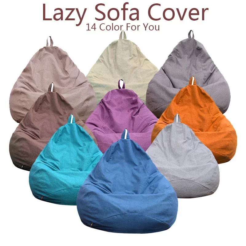 

Dropshipping Lazy Sofa Cover Solid Chair Covers without Filler/Inner Bean Bag Pouf Puff Couch Tatami Living Room Furniture Cover