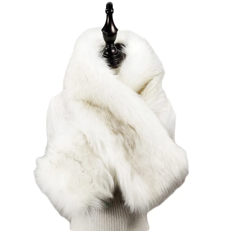 Новый шарф из искусственного меха зимний женский воротник пашмины накидка шаль