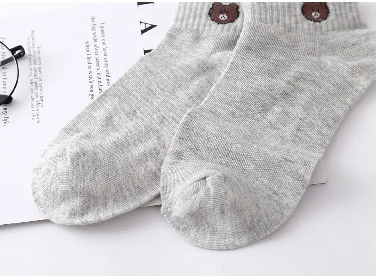 5 пар/лот женские носки ярких цветов носки-башмачки с изображением маленьких