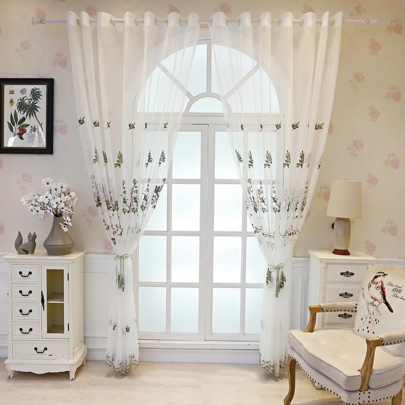 Цветочная занавеска кружевные дизайнерские листья для гостиной вышивка вуаль
