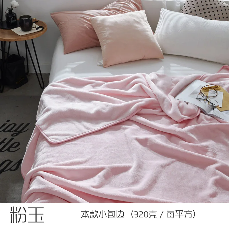 

Solid Color Gift Blanket Winter Bed Sheet Coral Fleece Blanket Sofa Blanket Thick Double Gray Colcha De Cama Home Textile BE50BL