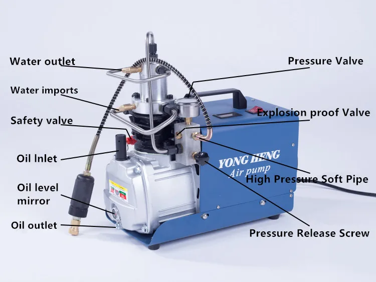 220v 110v 300BAR Yong Heng воздушный компрессор 4500PSI электрический насос высокого давления для пневматического пистолета подводная винтовка PCP Надувное устройство