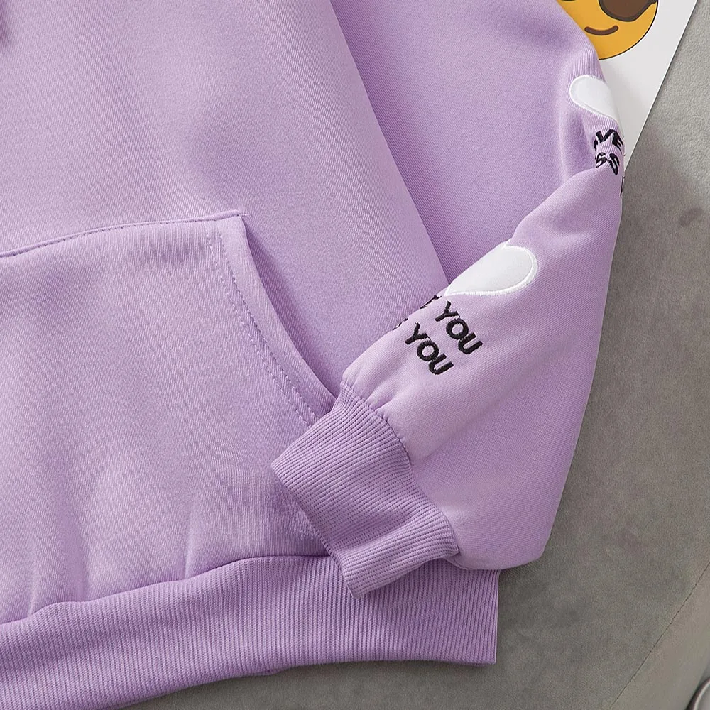 

Kawaii Cartoon Printed Hoodies Embroidery Sweatshirts Women Harajuku Oversized Streetwear Hoodie Female Clothes Anime Hoodie Top