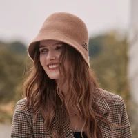 fashion japanese style spring autumn winter warmer knitted basin hat lady bucket cap women outdoor travel sunscreen hat