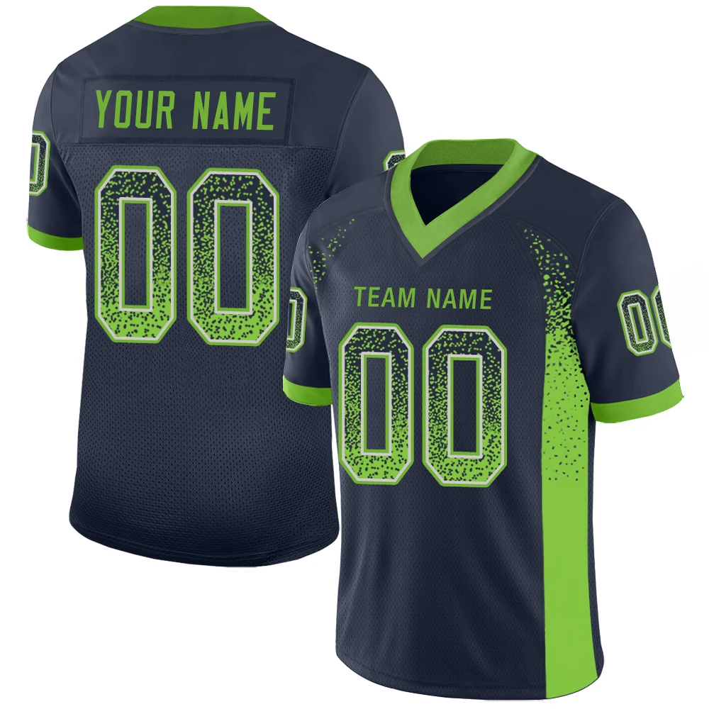 Custom American Football Jersey Graffiti Gradient Color Printing Team Name Number Football Shirt Outdoor Rugby Jersey Men/Youth