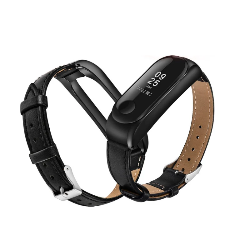 Ремешок для часов BOORUI Mi Band 4 из натуральной кожи цветной металлический браслет