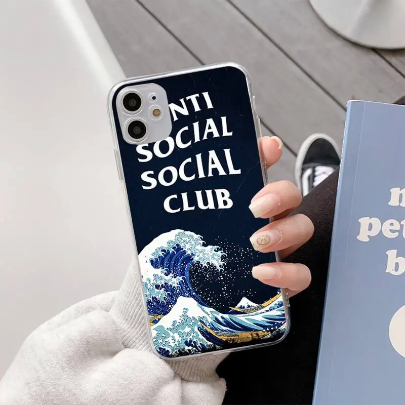 

Anti Social Phone Case For Iphone11 12 Pro Max SE 2020 6s 7 8 Plus X Xs Max Xr Transparent Soft Silicone Cover