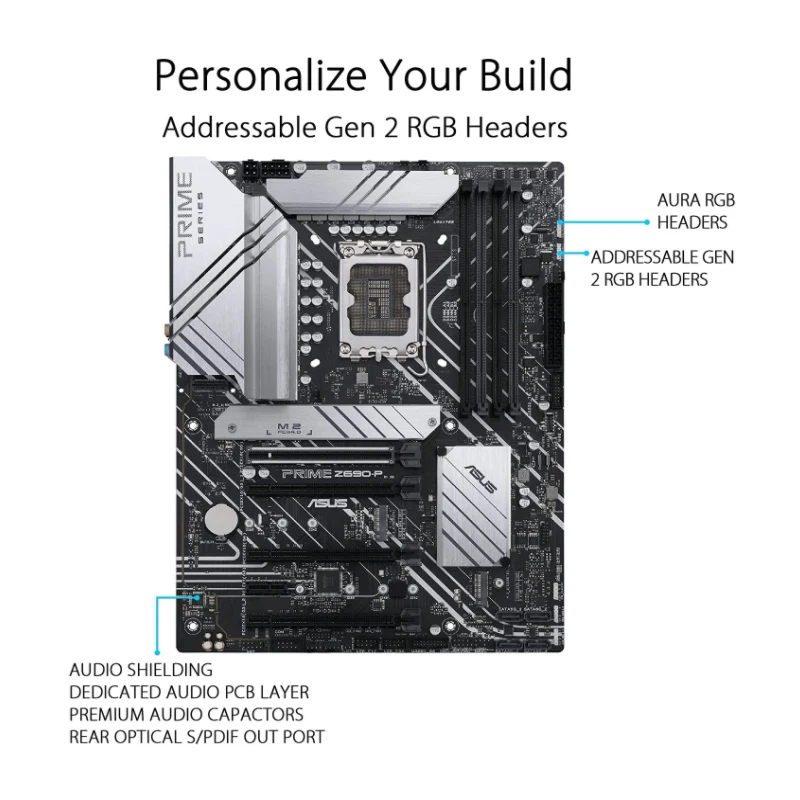 Материнская плата LGA 1700 Asus PRIME Z690-P DDR5 128 Гб PCIe 5 0 Intel процессор 12-го поколения Z690