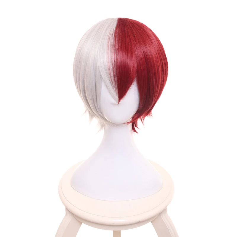 

Парик My Hero Academia шото Тодороки Shouto Косплей Костюм Boku no Hiro Akademia синтетические белые красные короткие волосы парики для вечеринок