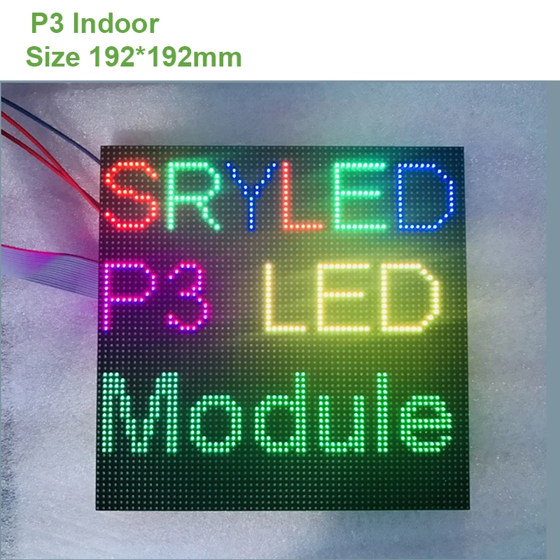

Модуль светодиодного видеоэкрана P3 для помещений 64*64 пикселей 3-в-1 RGB-панель для вывесок 32S полноцветный светодиодный ственный модуль светод...