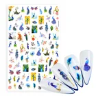 Наклейки для ногтей Ловец снов, павлинье перо, 1 лист