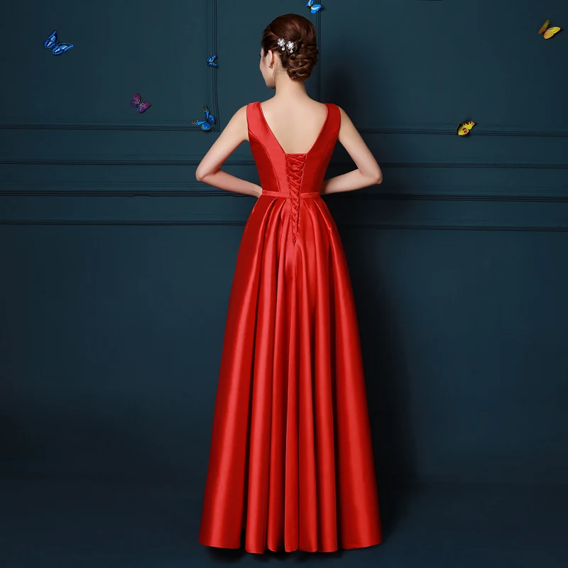Красные Длинные Бордовые Платья для подружки невесты элегантное праздничное