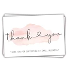 50 шт.упак. розовый спасибо за поддержку моего маленького Бизнес спасибо поздравительные открытки с возможностью записи удовлетворение вставка картон