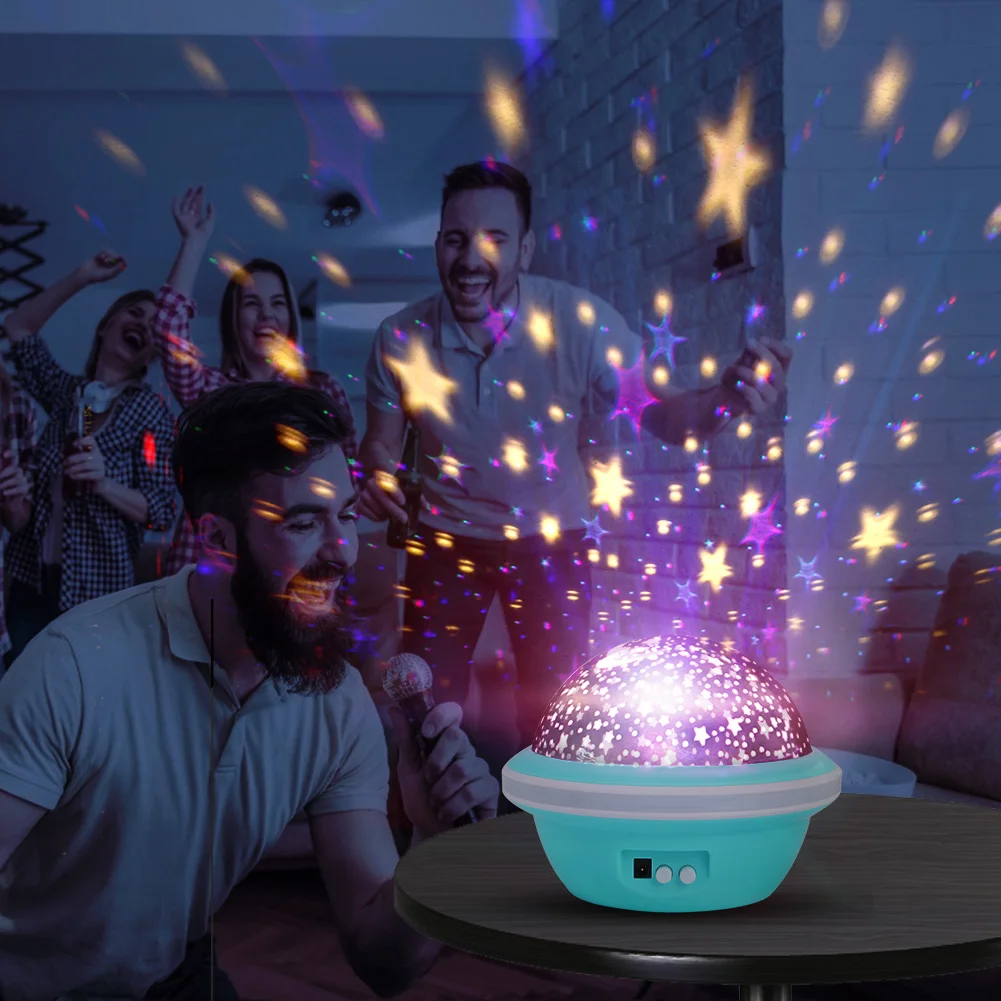 Светодиодный проектор звездного неба в форме НЛО светильник Ник с USB Луной и