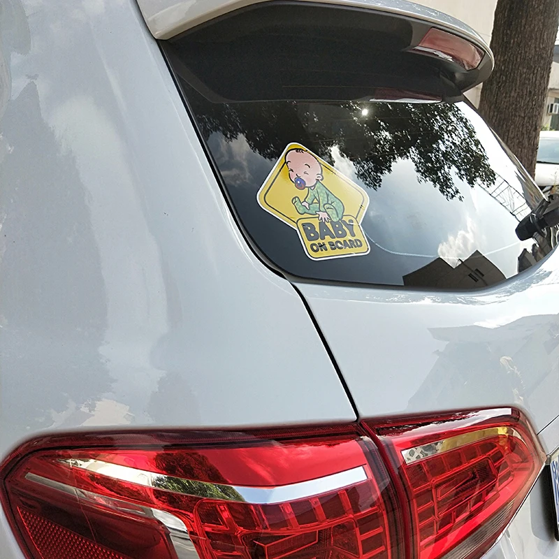 

14.7*14.7CM Car Sticker Lovely Cartoon BABY ON BOARD Colored Graphic Decoration C1-5589
