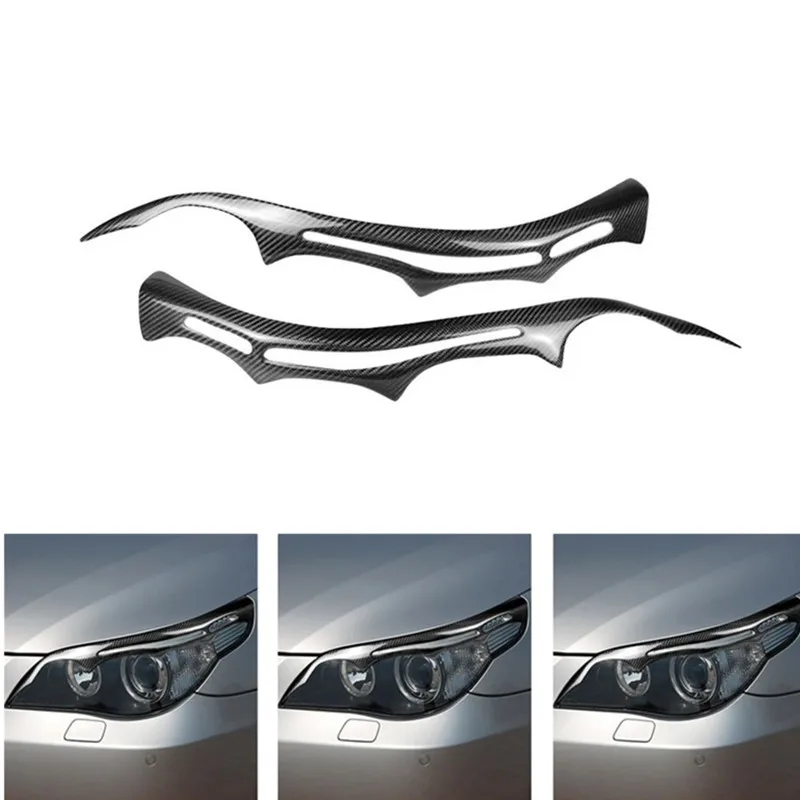 

Car Sticker for BMW E60 Headlight Decoration 5 Series Carbon Fiber Headlight Lamp Eyebrow Car Exterior Accessories