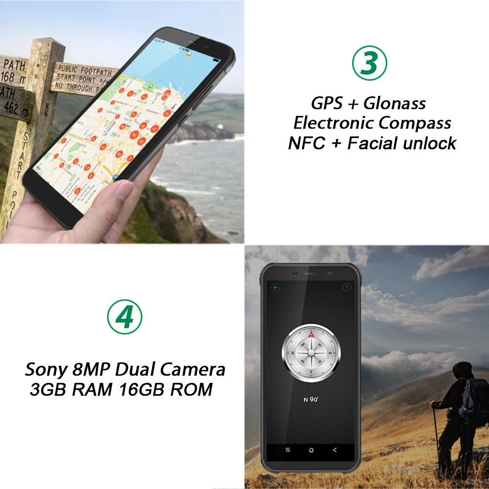 Смартфон Blackview BV5500 Pro IP68 прочный водонепроницаемый 3 Гб + 16 ГБ экран 5 дюйма 18:9 4400