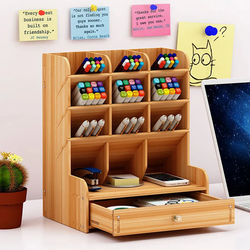 Pen Creative Cute learning multifunctional storage box with Drawer office desktop personality ornaments pen holder organizer JR |
