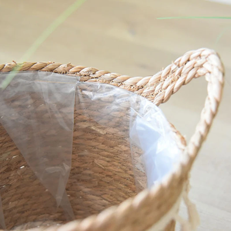 

Seagrass Planter Basket with Tassel, Indoor Outdoor Plant Pots, Flower Pot Cover, Natural Plant Containers