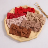 newest style large knot bow headband headwrap kids cotton bows turban for children girls headwear 30pclot