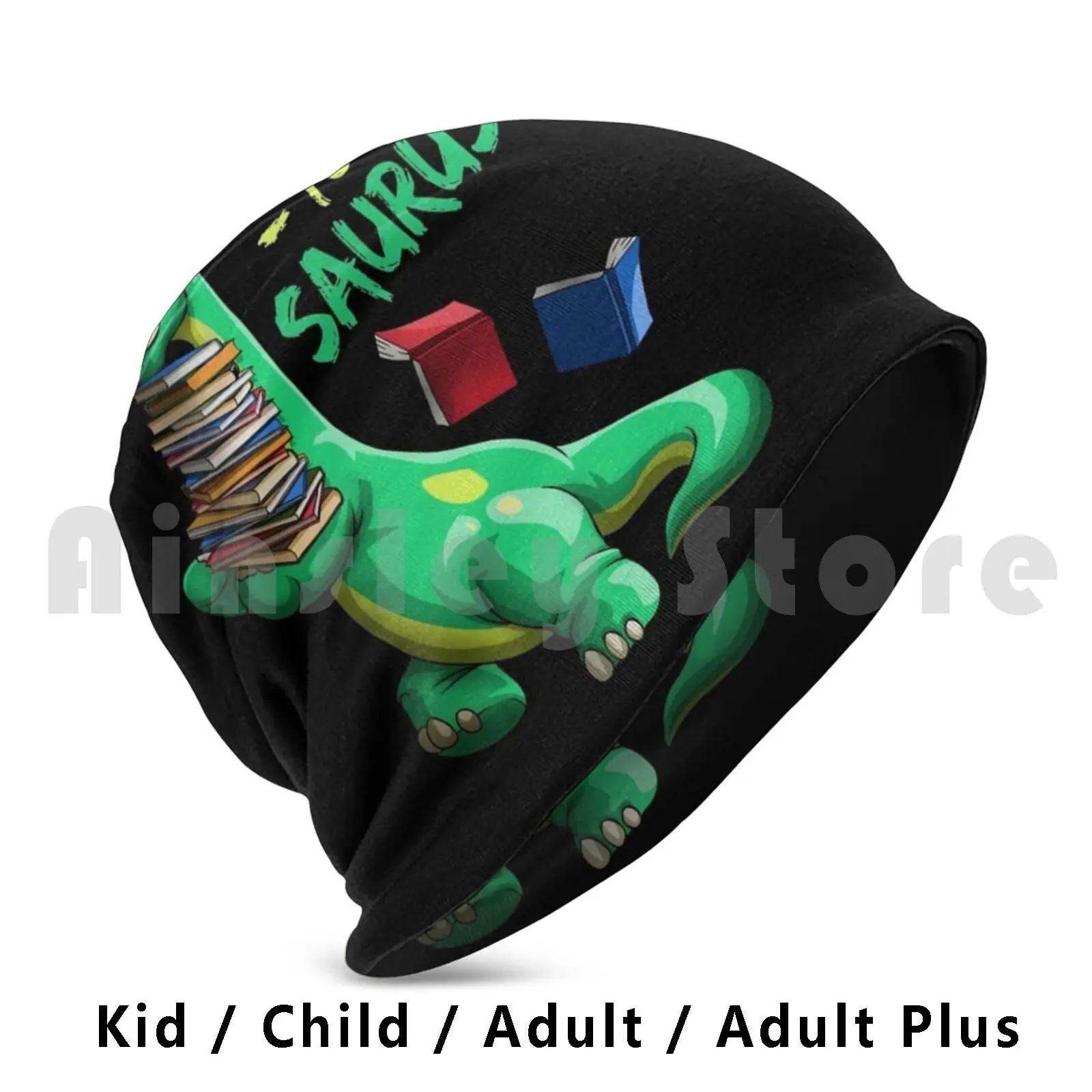 

Book-To-Saurus Dinosaur Funny Dino Bibliophile Book Lovers Beanies Knit Hat Hip Hop Dinosaur Book Cute Reading Kids