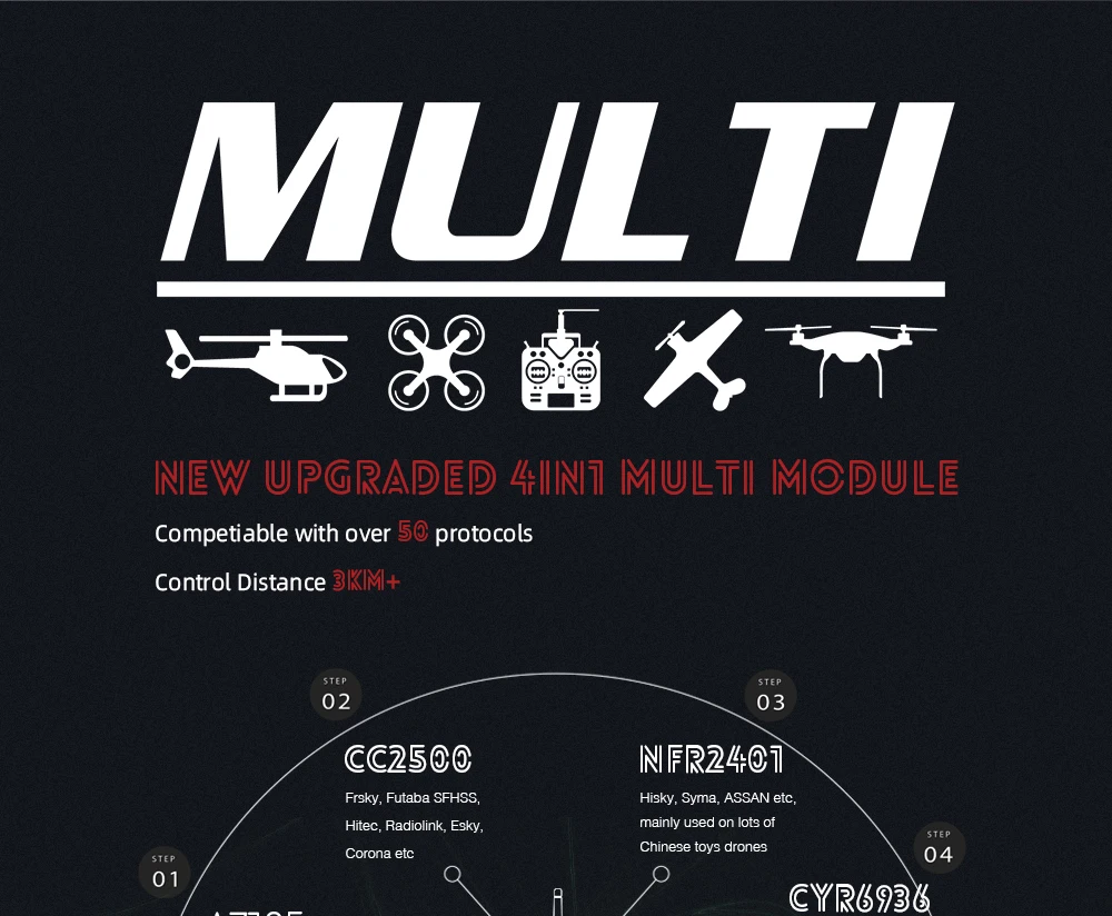 Jumper-mando a distancia t-lite Open TX JP4IN1, transmisor multiprotocolo afilado, Sensor Hall, Gimbals, RF &uacute;nica, CC2500, R1F, R8-4