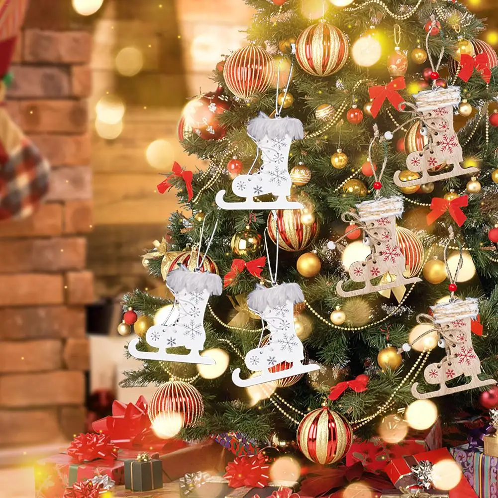 3 шт. рождественские украшения Окрашенные коньки Рождественская елка