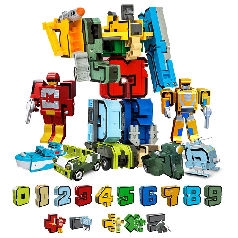 Learn digital DIY creative education block assembly action figure deformation number robot children's toys | Игрушки и хобби