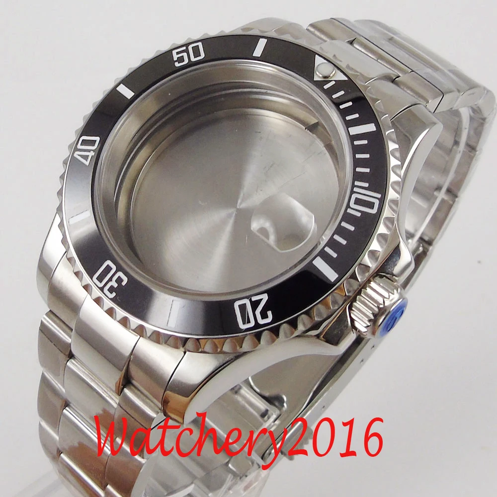 40mm Sapphire Glass Watch Case Fit ETA 2836 DG2813 3804 Miyota 8215 Movement