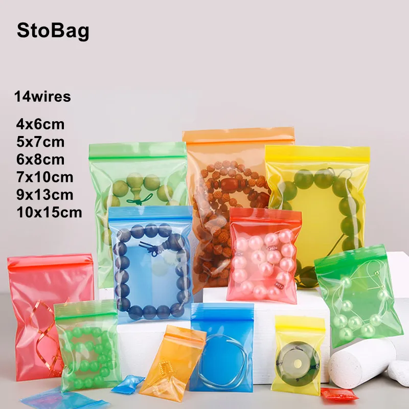 

StoBag 100 шт цветной герметичный маленький полиэтиленовый пакет PE прозрачная упаковка для пищевых продуктов чай Сушеные фрукты на заказ уплот...