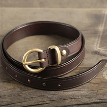 Hot Fashion Womens Belt Brand Designer Luxury Full-grain Leather Belt Leather Cowhide Brass Buckle Jeans Ceinture Femme