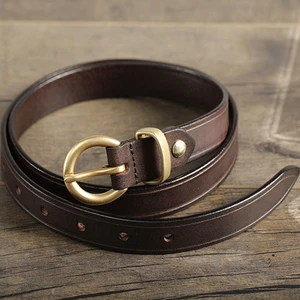 hot fashion womens belt brand designer luxury full grain leather belt leather cowhide brass buckle jeans ceinture femme free global shipping