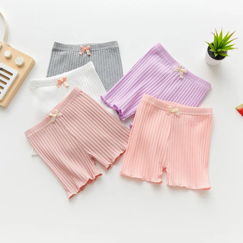 

Safety Pants For Kids Girls Leggings Children Short Pants Pure Color Underwear Bowknot Pants Elegant High Waist Pants