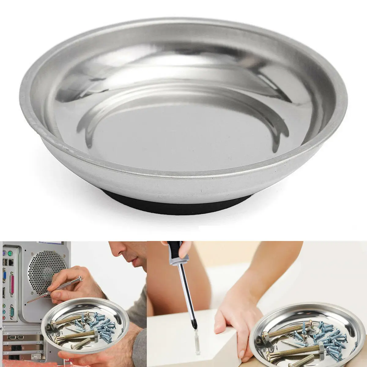 4 шт. Магнитный Нержавеющая сталь Чаша лоток для инструментов с магнитами болты