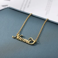 custom name necklace for women stainless steel chain personalized name necklace with heart jewelry birthday gift for lover