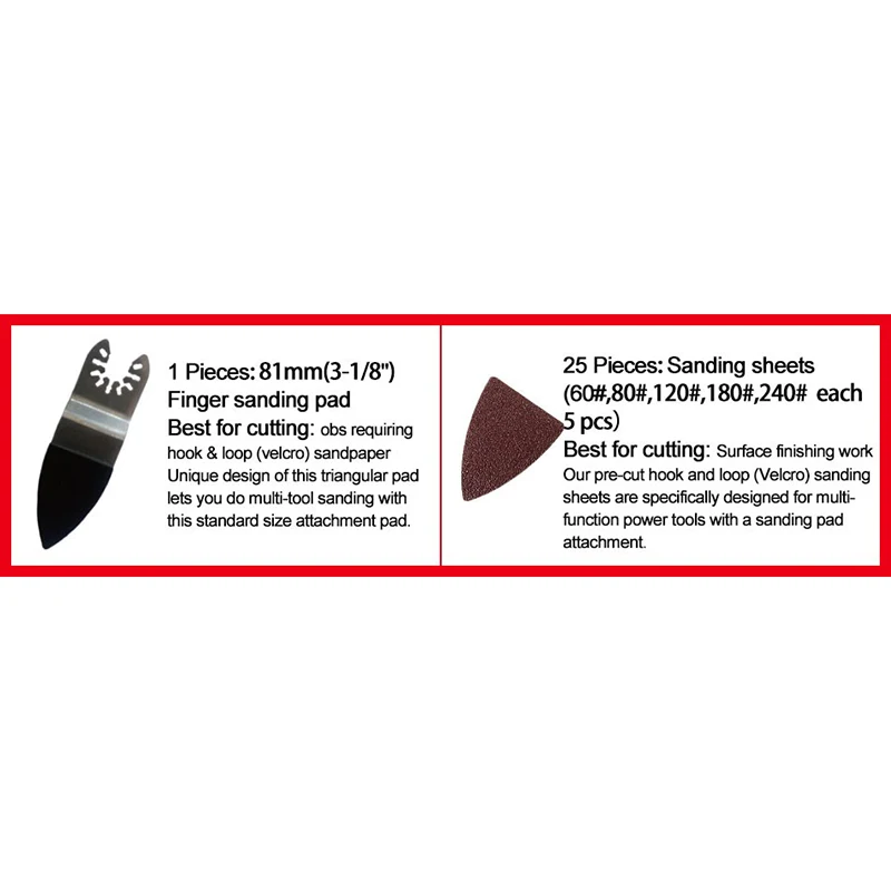

Mix Sanding Paper Sheet 250Pcs Sanding Pads Set For Oscillating Power Multi Tool