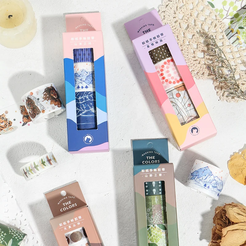 4 шт. клейкие ленты для украшения дневника|Офисный скотч| |