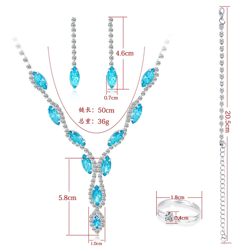 UDDEIN синий камень свадебные ювелирные изделия Модные аксессуары ожерелья браслет