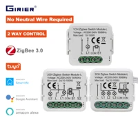 girier tuya zigbee 3 0 smart switch module 10a no neutral wire required smart home diy light breaker work with alexa google home
