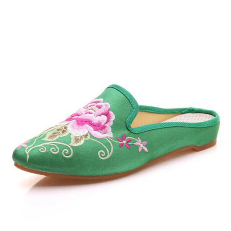 THEAGRANT/женские шлепанцы с острым носком Национальные вышитые Повседневные