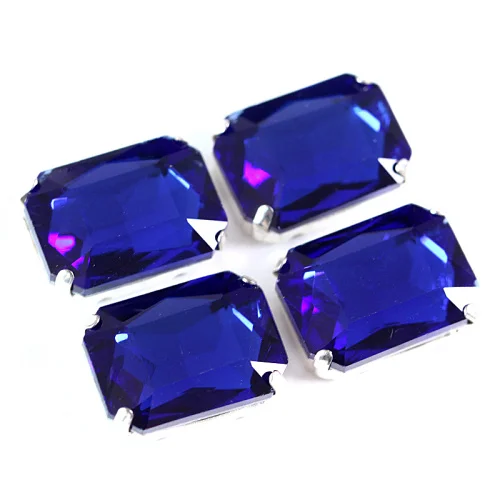 Sapphire Прямоугольный восьмиугольный прозрачные стеклянные стразы пришить на коготь стразы много цветов стразы пришить стразы свадебное платье y1981 - Цвет: Sapphire