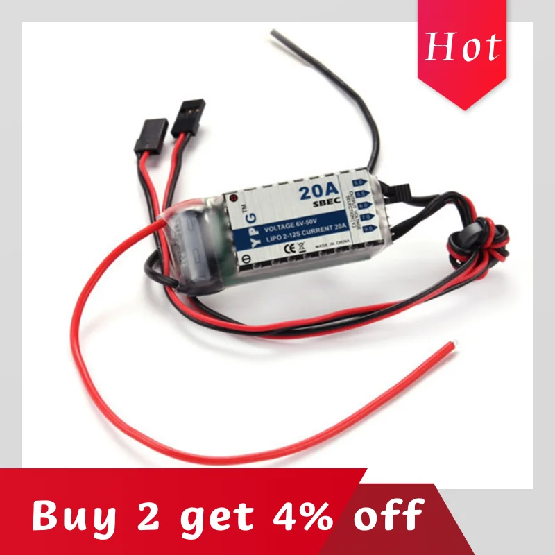 

YPG 20A HV SBEC for RC Model Airplane No Programming Required Model Remote Control Toy YPG Series 20A SBEC Brushless ESC