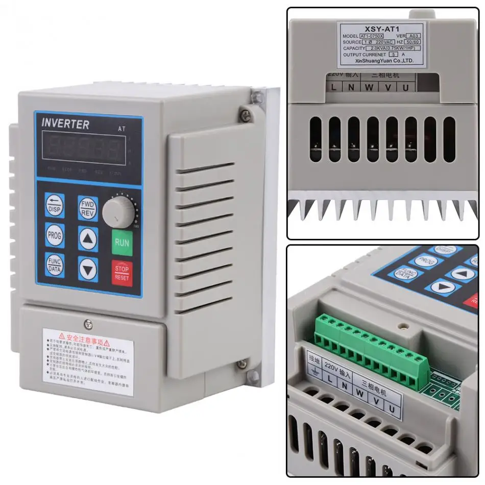 1Pcs VFD AC 220V 0.75kW Variable Frequency Drive Speed Controller Inverter Single Phrase Adjustable-Frequency | Обустройство дома