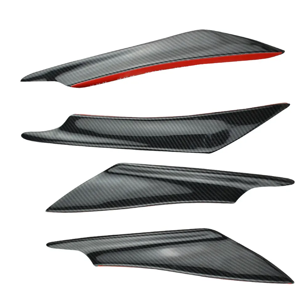 FLYPIG 4 шт. черное углеродное волокно передний бампер автомобиля губ резиновый