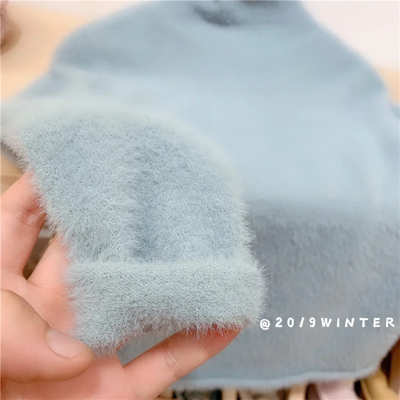 Детская одежда свитер с бархатной подкладкой для девочек корейский на осень и