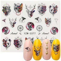 nail water decals animals geometric patterns mixed pattern transfer sticker nail art decoration diy design tool accessories