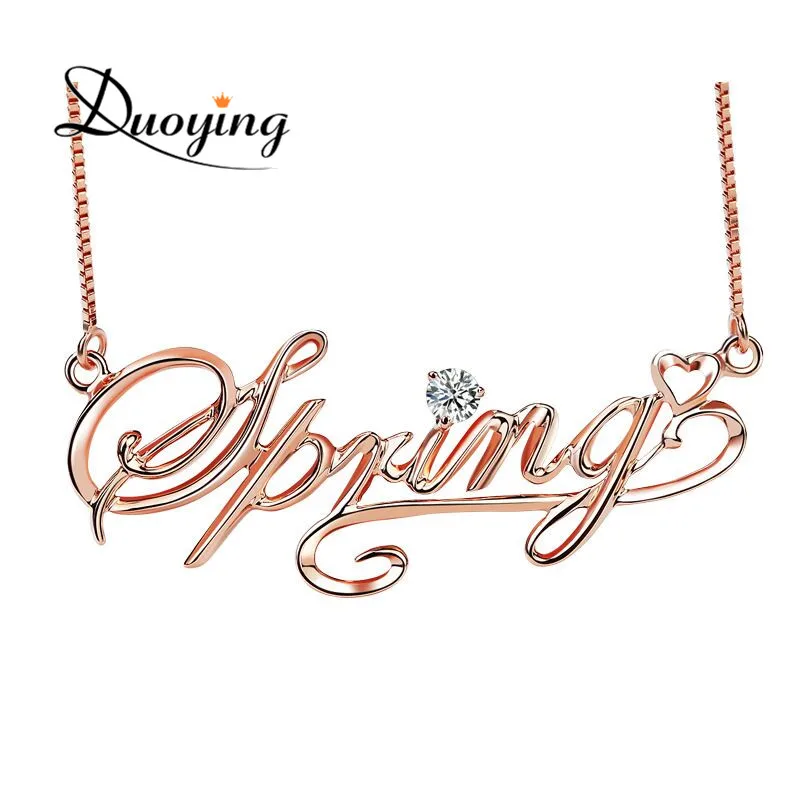 Ожерелье из циркония Duoying ожерелье с именами индивидуальными буквами