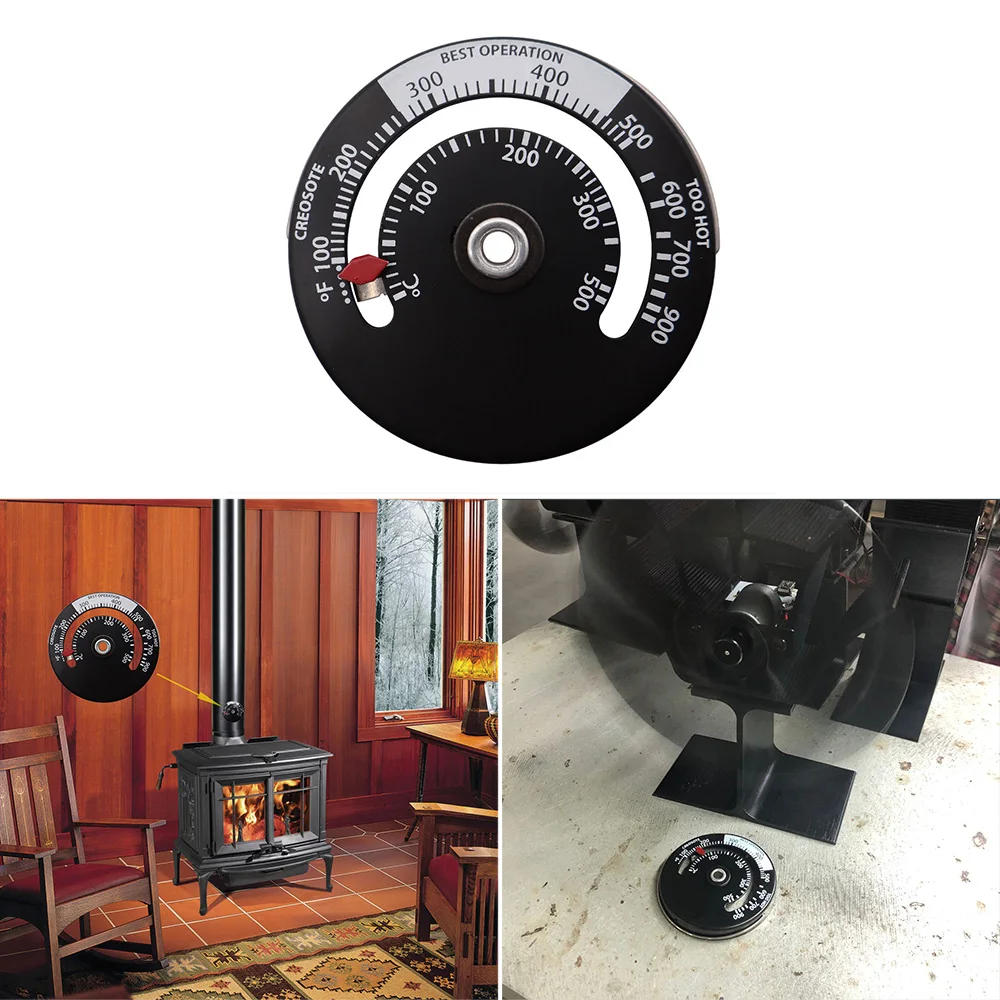 Magnetic Stove Thermometer Heat Powered For Wood Log Burning Fireplace Burner Fan Tools | Обустройство дома