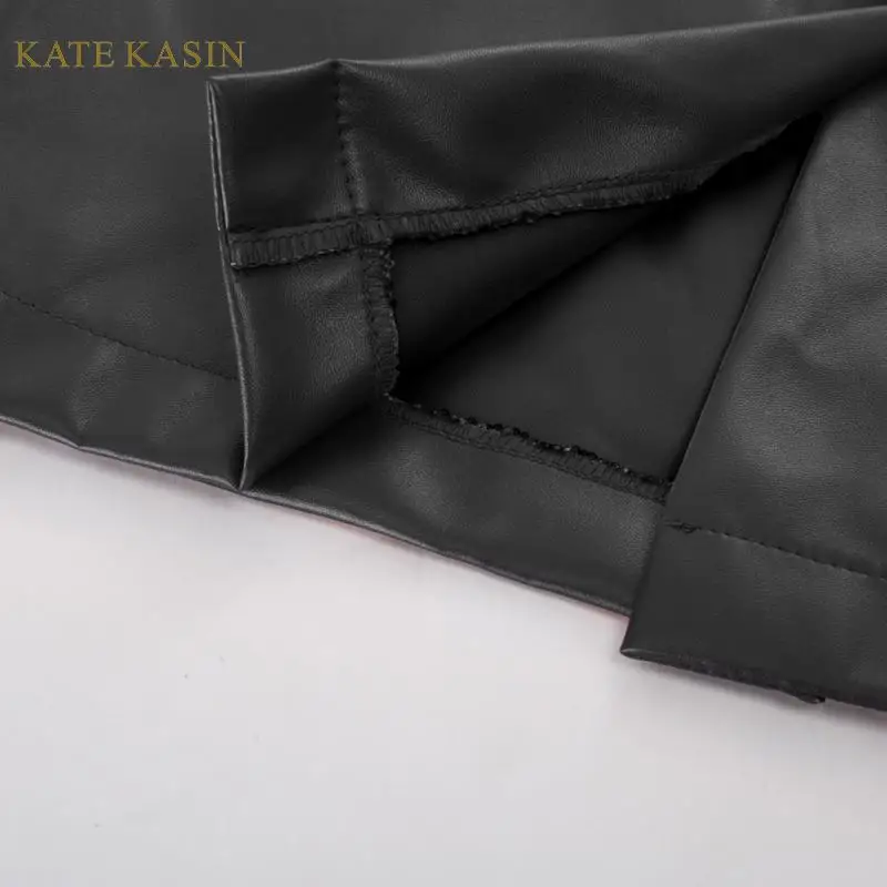 Kate Kasin, Женская винтажная юбка-карандаш из искусственной кожи, облегающая Талия, облегающая, миди, облегающая, вечерние, для работы, юбка, сексуальная, однотонная, юбка из искусственной кожи
