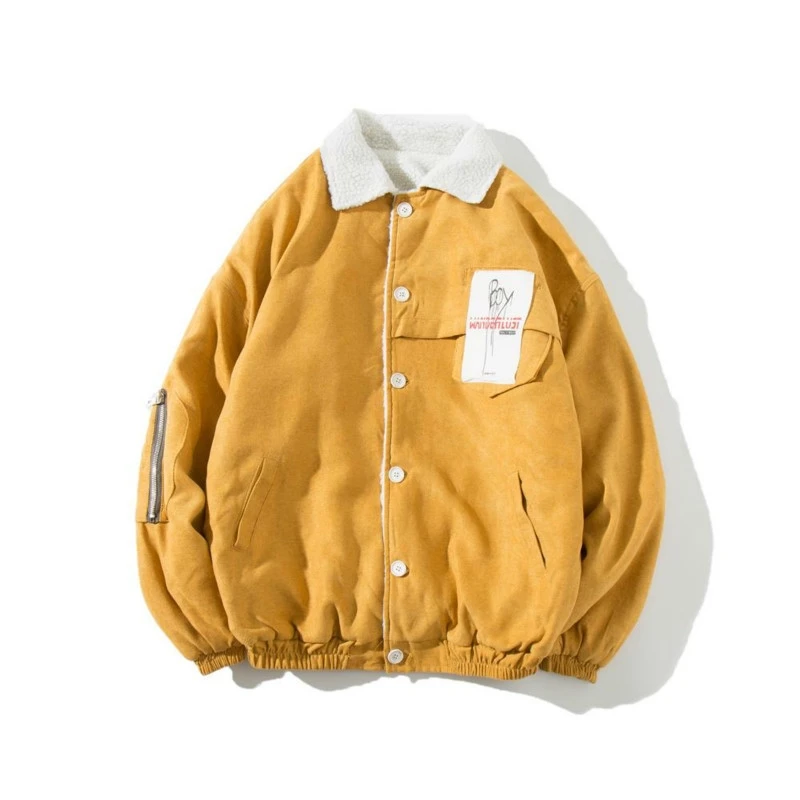 

And 2020 Original Winter New Pattern Trend Down Cotton-padded Clothes Harbor wind Pure color loose thickened casual coat